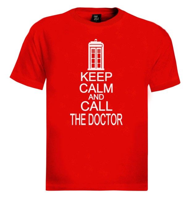 Keep Calm and Call The Doctor T Shirt Who Cult TV Series Funny Cool
