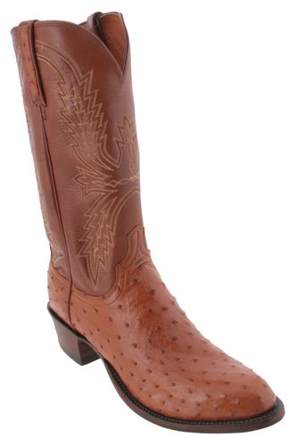 Lucchese Cognac FQ Ostrich T6088.R4 Cowboy Boots Mens 10.5 EE