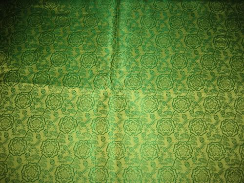 Pure Silk Brocade Fabric Green 44
