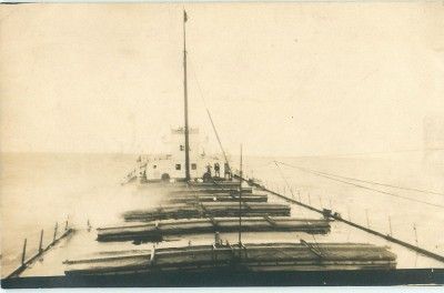 Great Lakes Freighter Steamer Maricopa on Board View RPPC Postcard