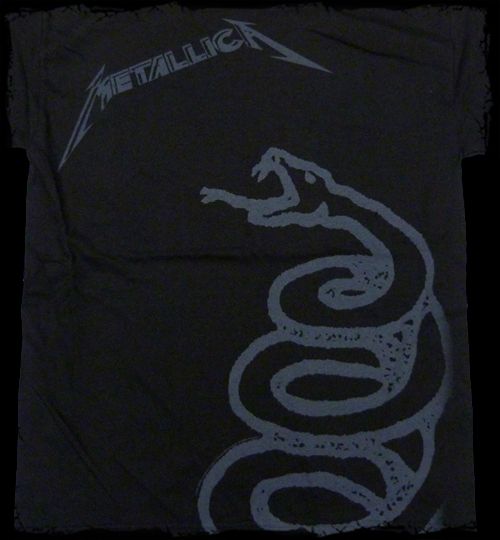 Metallica Black Album Black Snake T Shirt Official Fast SHIP