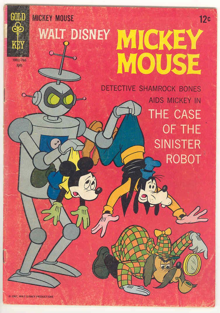 Mickey Mouse 113 Disney Gold Key Comic Book Robot Cover