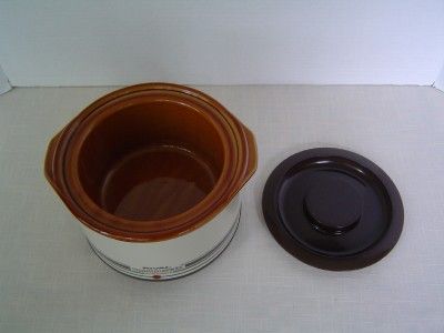 Vintage Rival Mini Crock Pot Crock-ette Retro 1 Qt Slow Cooker Model 3205 