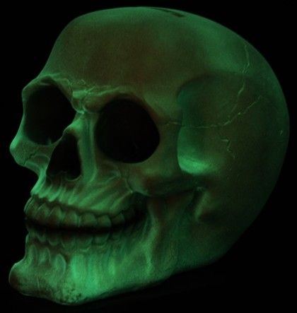 Spardose im Dunkeln leuchtender Totenkopf Skull Horror Piraten