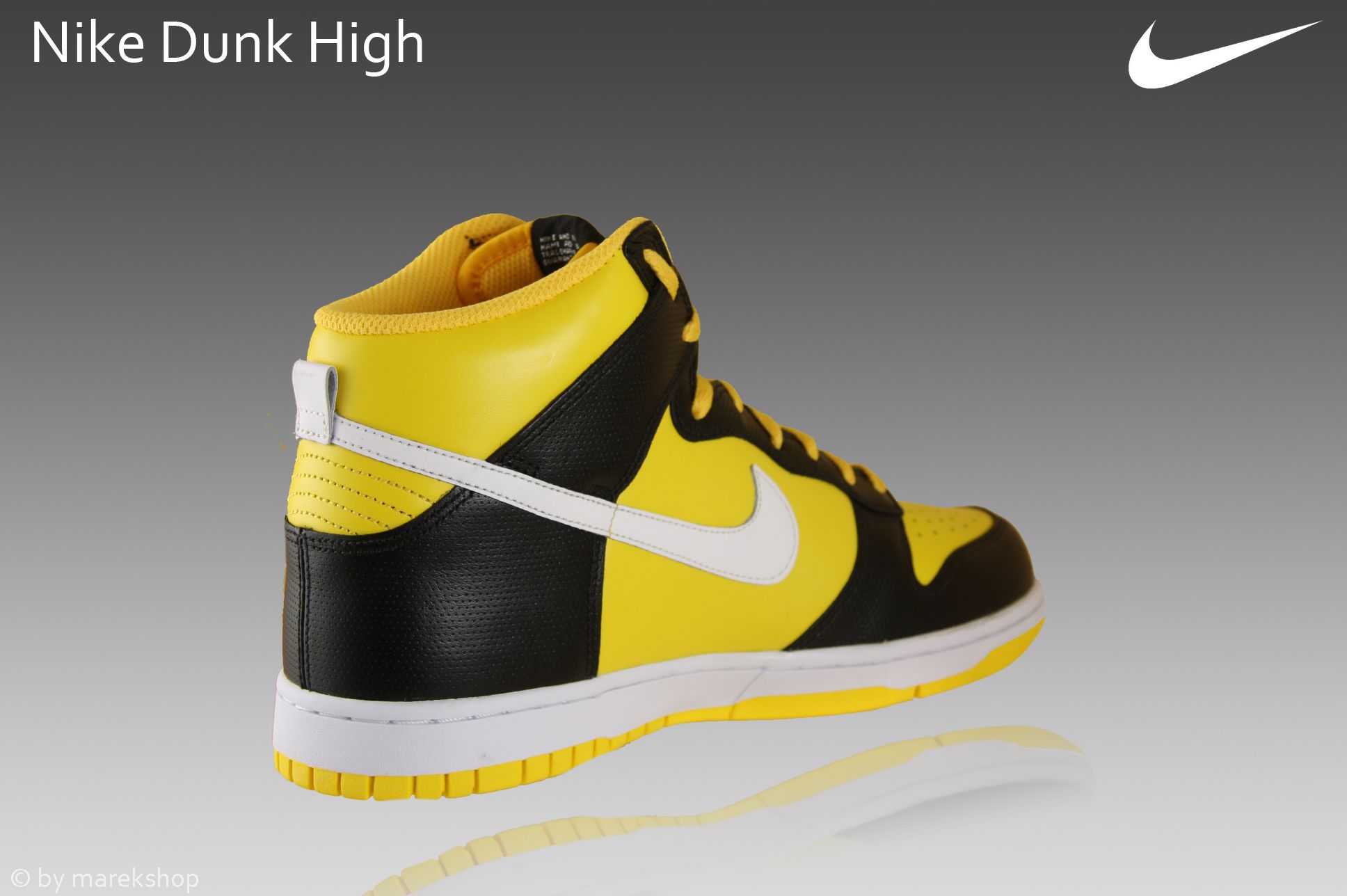 Nike Dunk High Schuhe Neu Gr.45 schwarz/gelb Sneaker Leder 317982 703