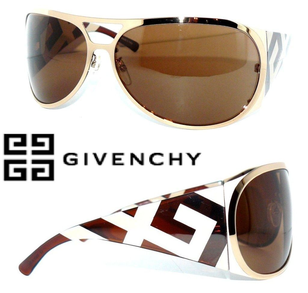 GIVENCHY SONNENBRILLE SVG219 Glossy GOLD LUXUS ORIGINAL LOGO GLOSSY