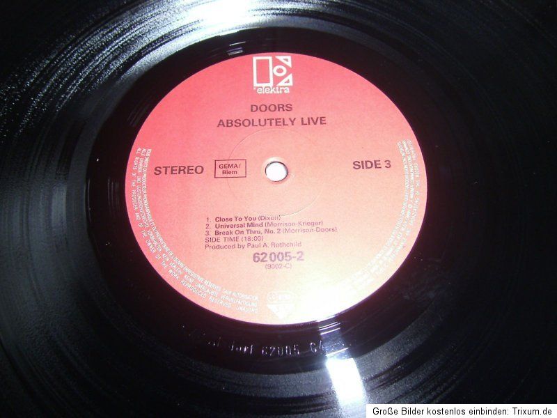 Doppel LP   The Doors   Absolutely Live   Beat Pop Rock Oldies