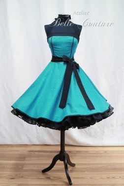 50er Jahre Cocktail Tanz Kleid z. Petticoat auch n. Maß