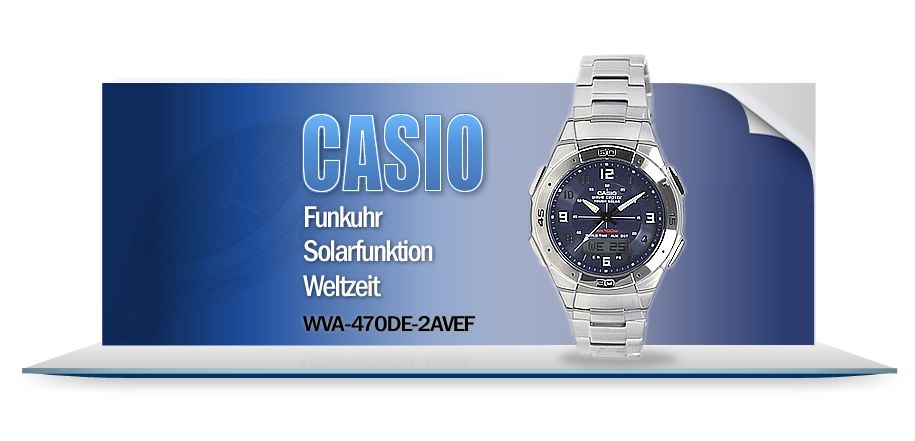 Casio Wave Ceptor WVA 470DE 2AVEF FUNK SOLAR NEU