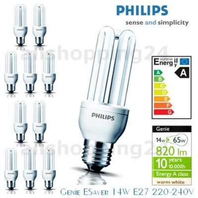 Philips GENIE 14W ENERGIESPARLAMPEN Warmweiß E27 Birnen