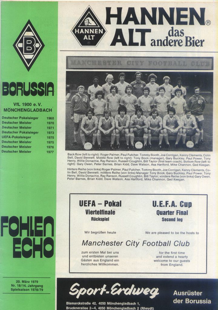 UEFA   EC III 78/79 Borussia Mönchengladbach   Manchester City