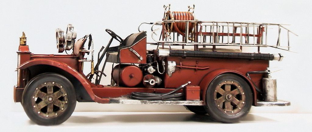 Painted Huge 25 1920s Style Fire Truck Engine Replica Model